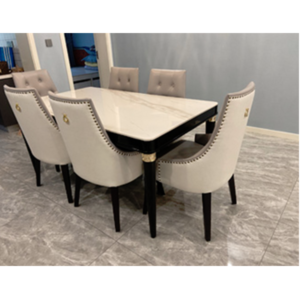 Marble dining table solid wood dining table and chairs NN