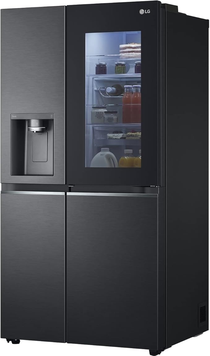LG GSXV90MCAE InstaView 635L Door-in-Door Fridge Freezer, Matte Black