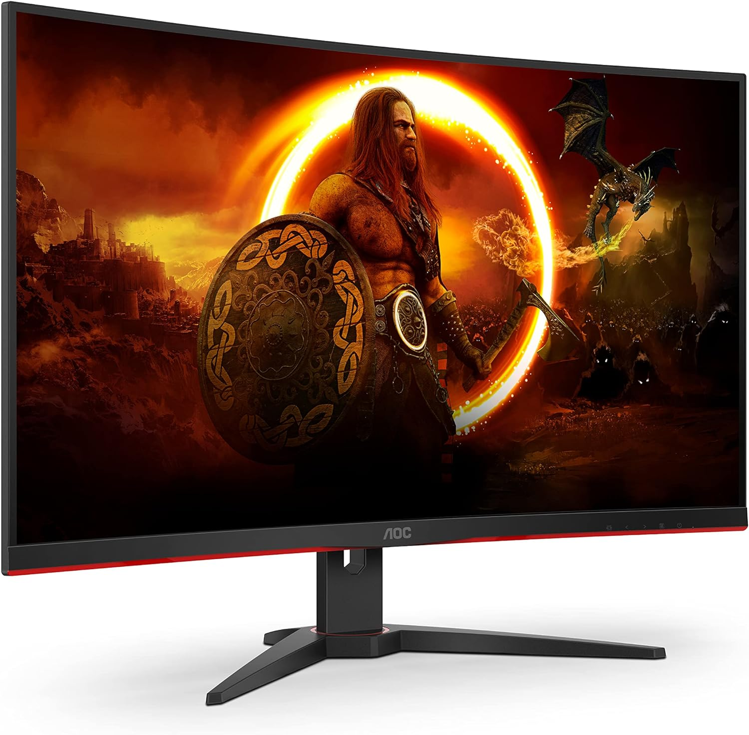 AOC Gaming C32G2ZE - 32 Inch FHD Curved Monitor, 240Hz, 1 ms MPRT, VA AMD FreeSync Premium, Low Input Lag (1920x1080@ 240Hz, 300 cd/m², HDMI/DP)