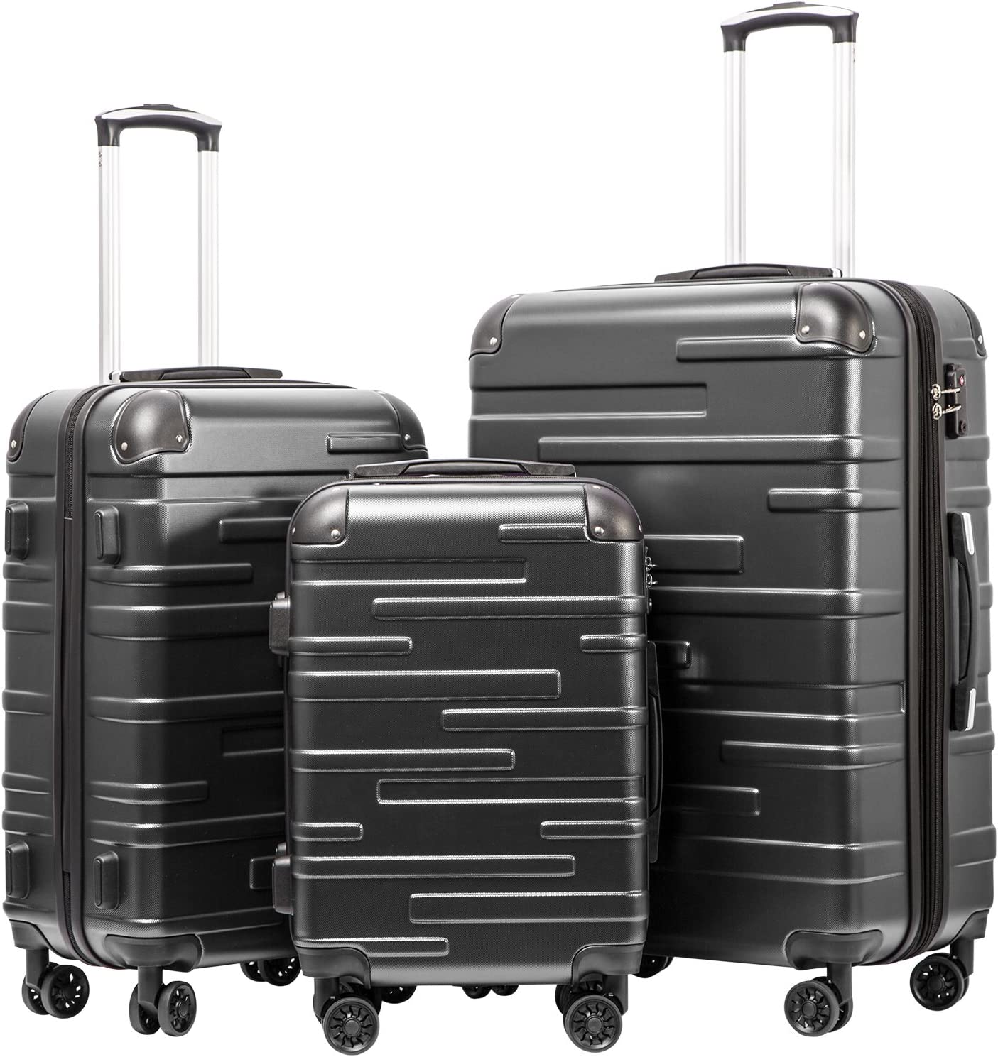 Coolife Luggage Expandable Suitcase 3 Piece Set with TSA Lock Spinner 20in24in28in