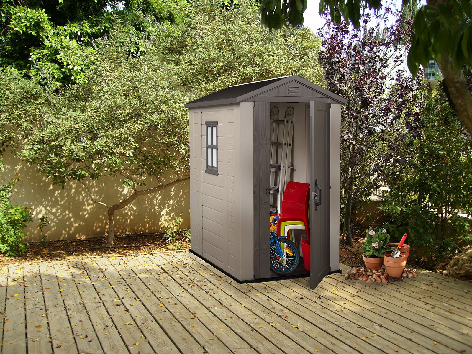 【Storage Shed】4x6 Outdoor Storage Shed, Store Patio Furniture, Garden tools, Bike accesories, Lawn Mowers