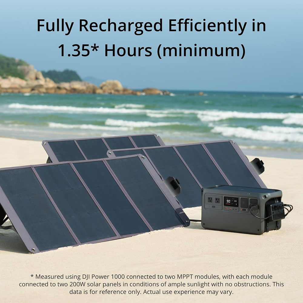 DJI Power 1000 Portable Power Station, 1024Wh Solar Generator with 3x 100W Solar Panels