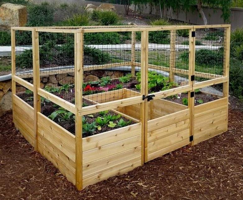 7.5 ft x 8 ft Wood Raised Garden Bed