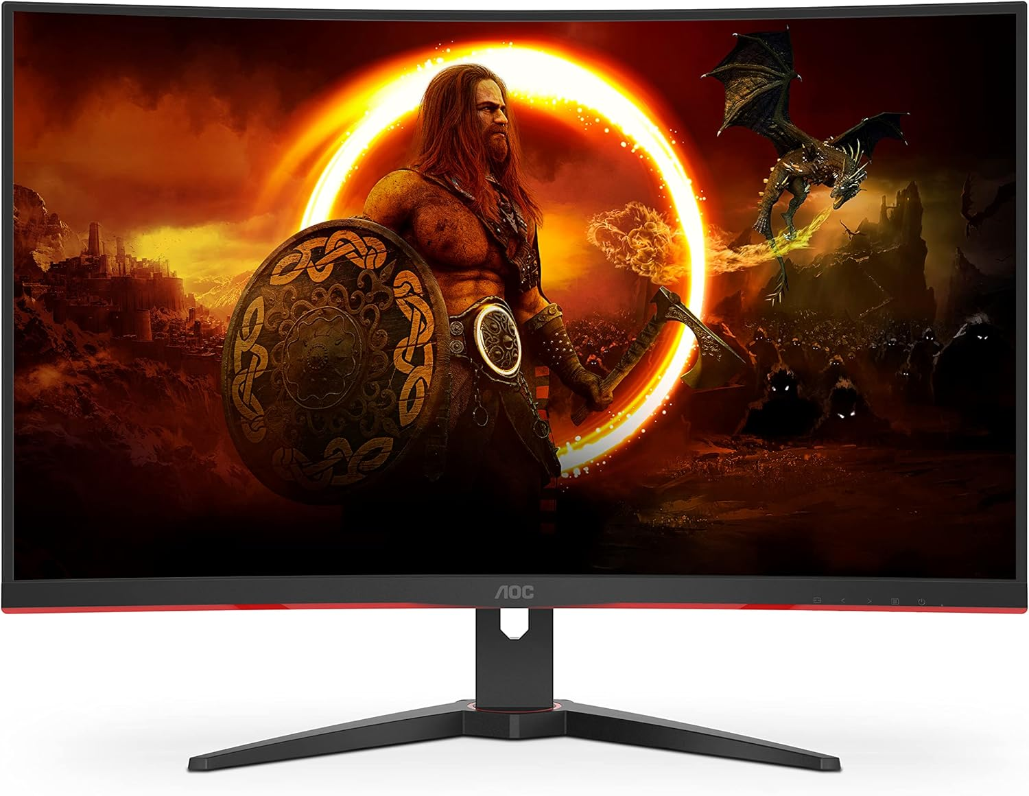 AOC Gaming C32G2ZE - 32 Inch FHD Curved Monitor, 240Hz, 1 ms MPRT, VA AMD FreeSync Premium, Low Input Lag (1920x1080@ 240Hz, 300 cd/m², HDMI/DP)