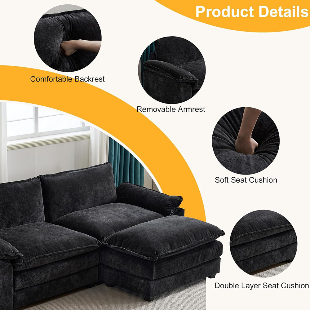 Karl home Sectional Sofa Modular Deep Seat Sofa Couch
