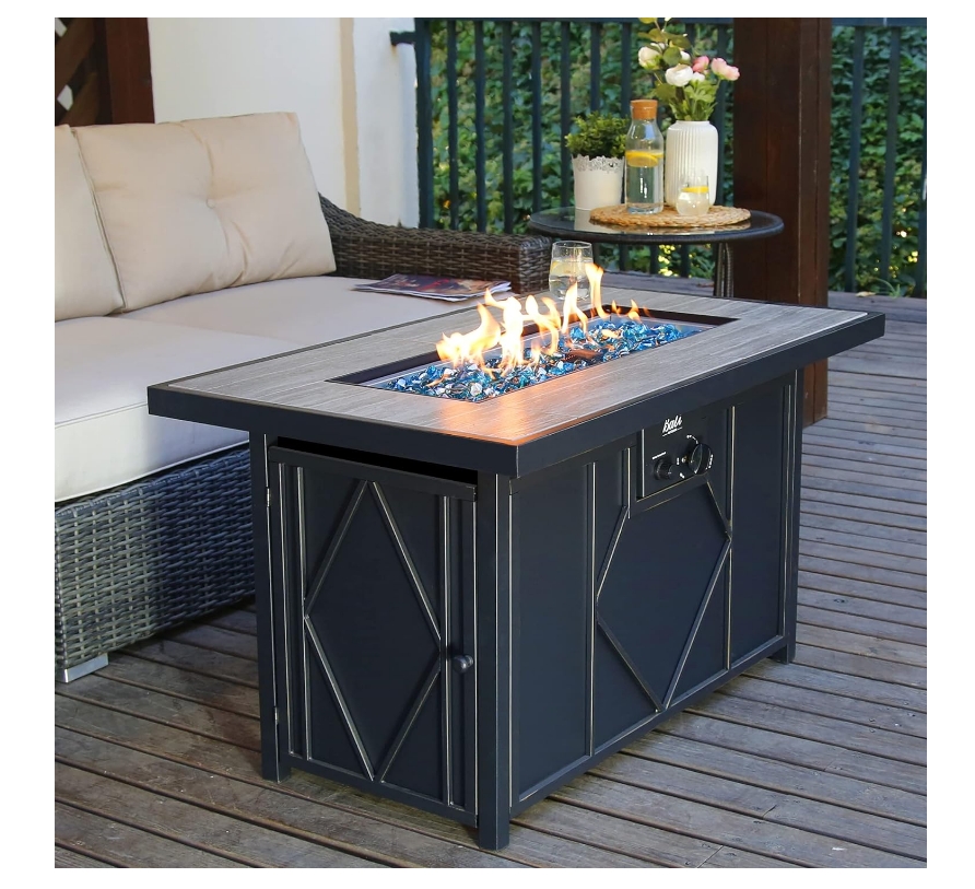 BALI OUTDOORS Rectangular Gas Fire Pit Table 60,000BTU