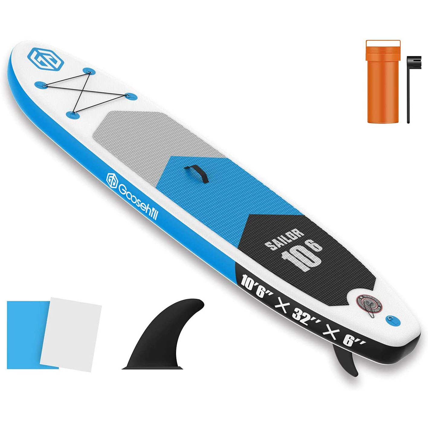 Goosehill Inflatable Stand Up Paddle Board, Premium SUP Package, 10′ Long 32′′ Wide 6′′ Thick, Patterns Open for Customization