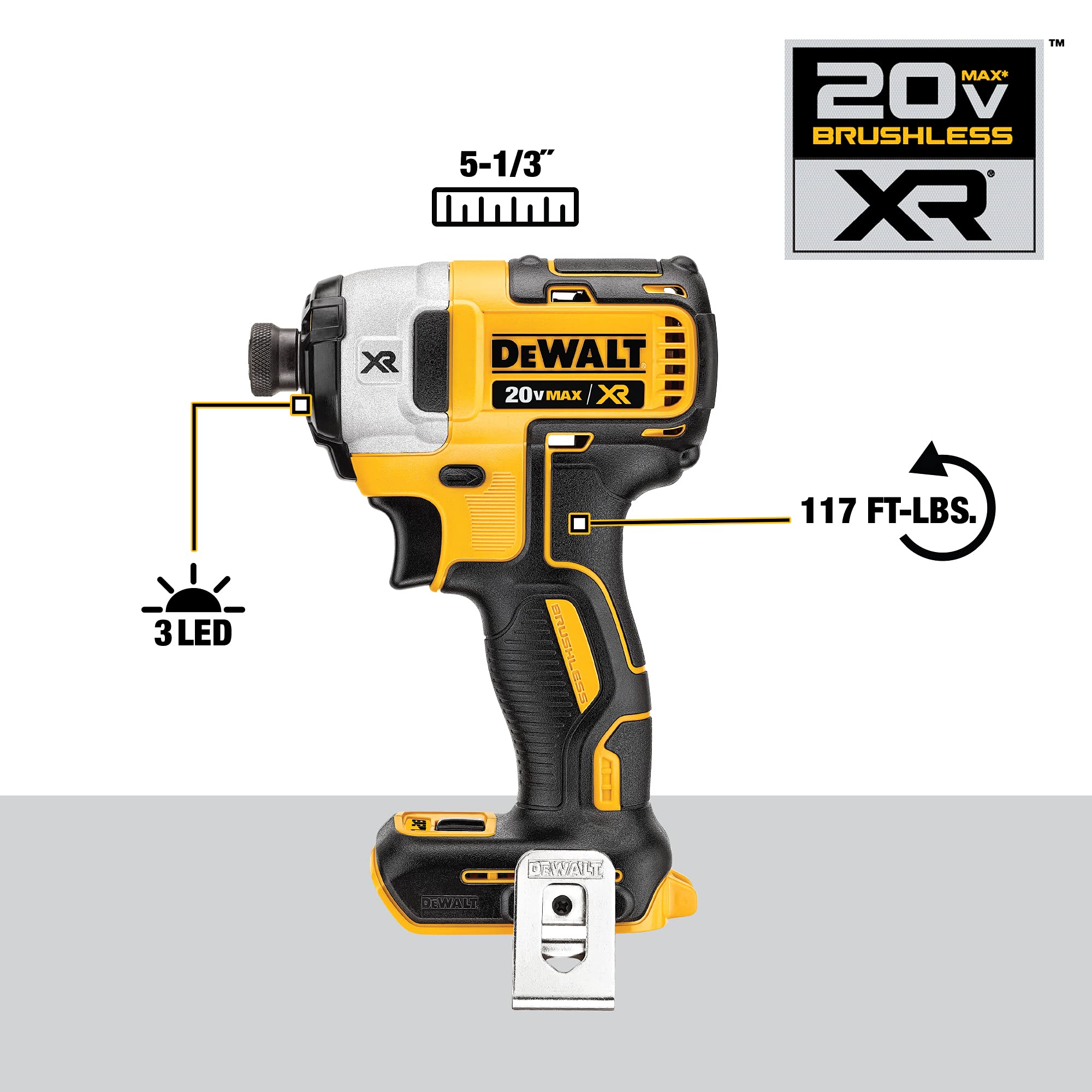 DEWALT 20V MAX XR Brushless Impact Driver and Hammer Drill Combo Kit, Premium 4.0Ah, Cordless (DCK299M2)